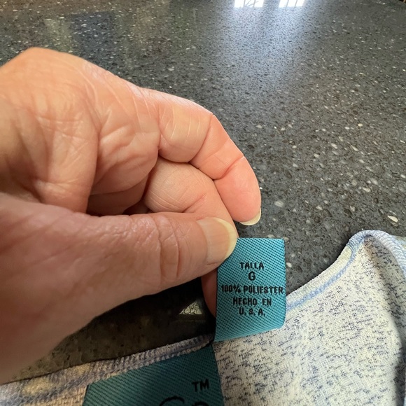 Ladies TeeCo Pullover Size M 100% polyester light blue print - Picture 8 of 16